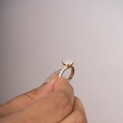 Anuga Solitaire Ring in Moissanite and Gold by Vai Ra