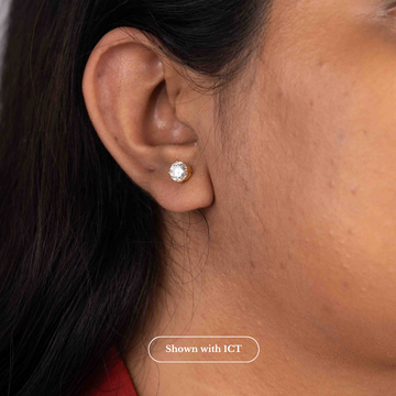 Round Solitaire Basket Setting earring by Vai Ra