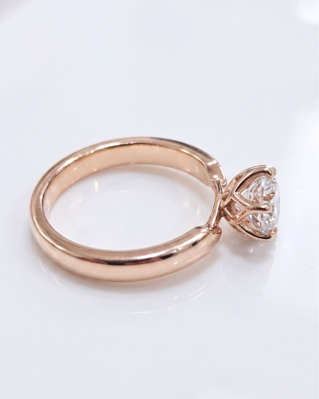 Safira Solitaire Ring 6 Prong in Gold with Lab diamond/Moissanite diamond