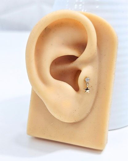 Star Drop Helix Moissanite Piercing earring by Vai Ra