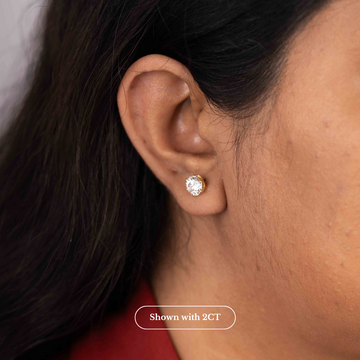 Round Solitaire Tulip Prong earring by Vai Ra
