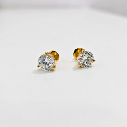 Prisma 3 Prong Martini Setting Earrings 4 CT Moissanite