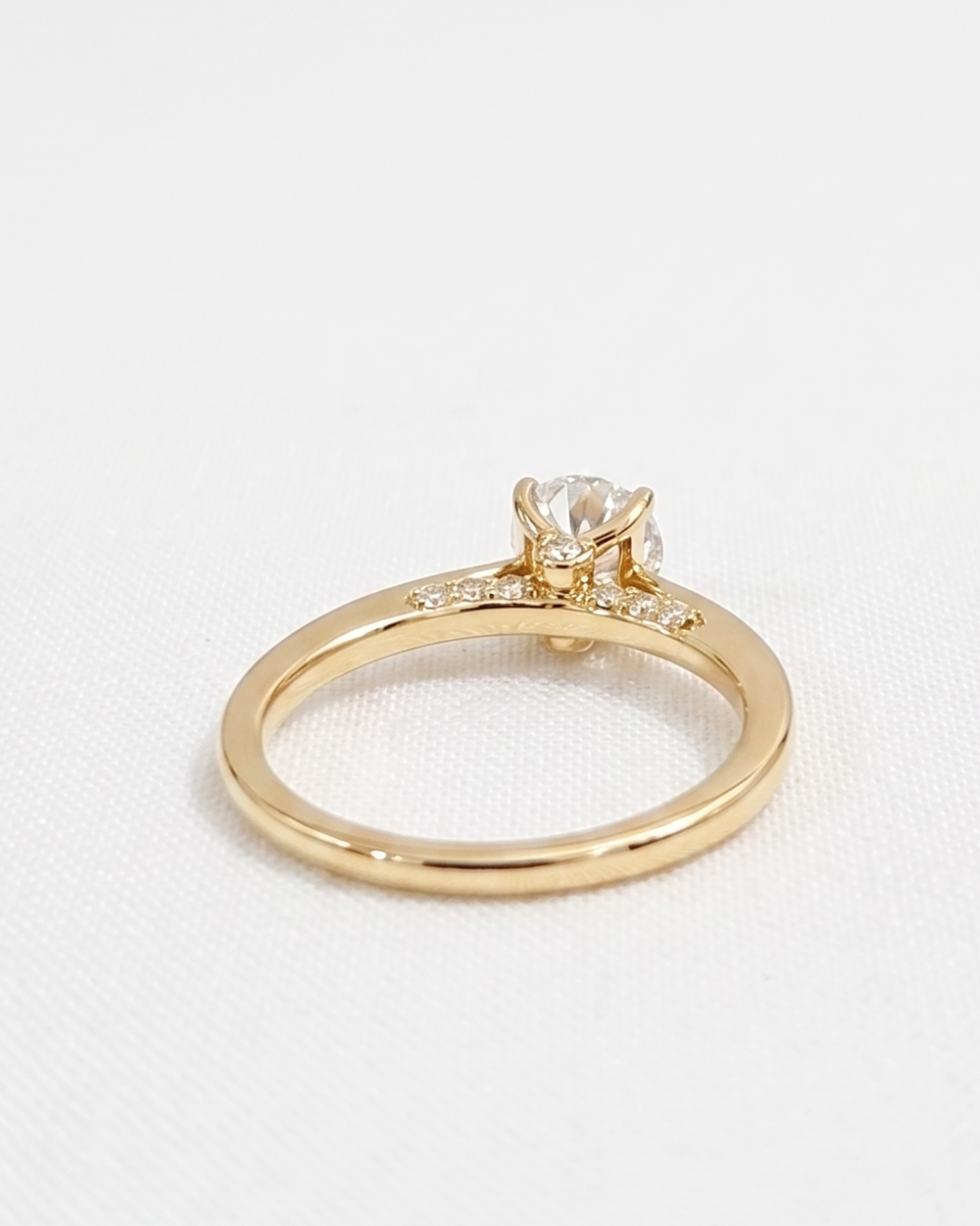 Minimalist Solitaire Ring in Lab Diamond and Moissanite by Vai Ra