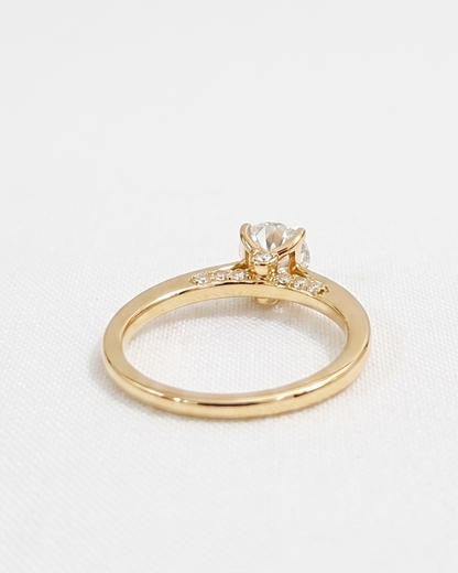 Minimalist Solitaire Ring in Lab Diamond and Moissanite by Vai Ra