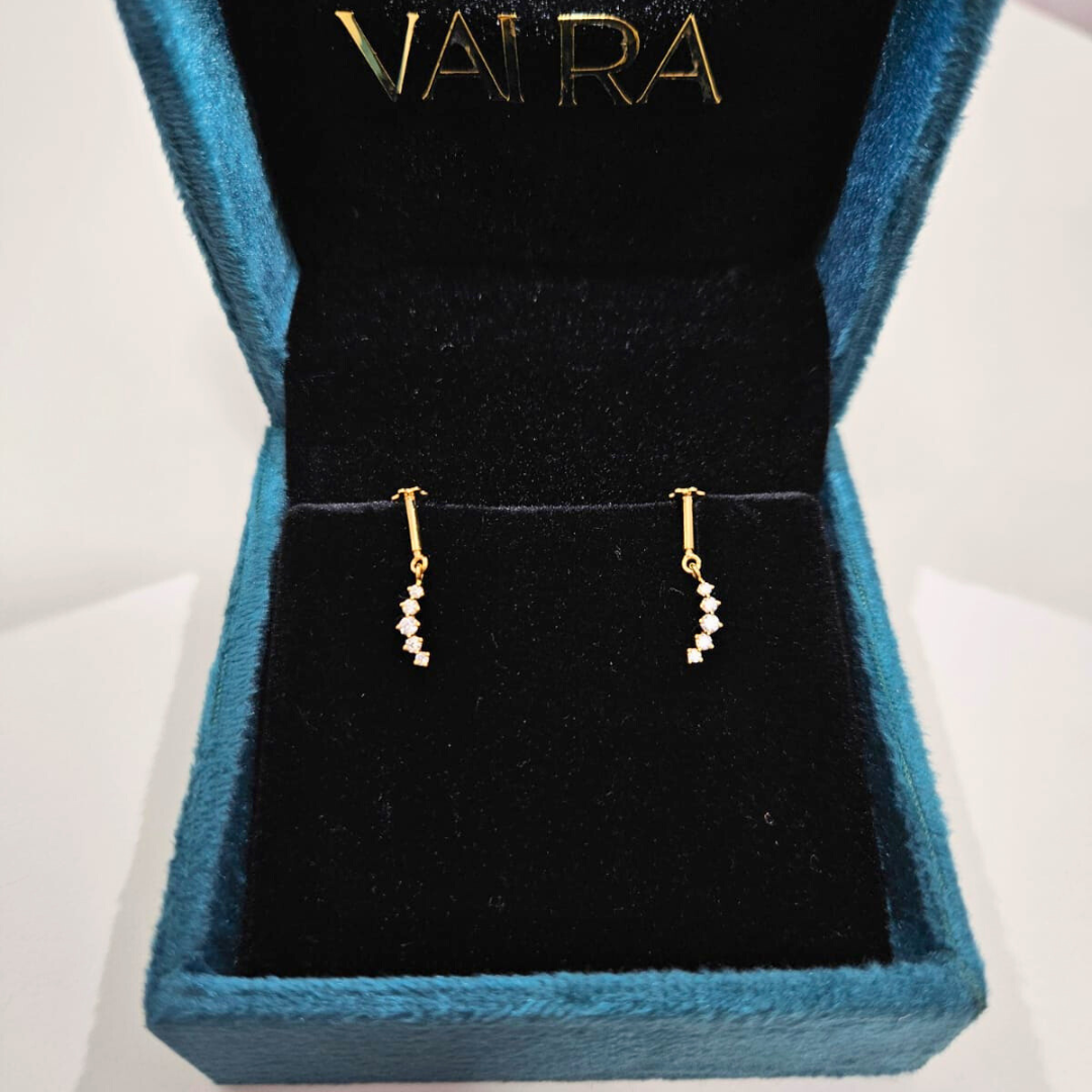 Five Stone Bugadi Helix piercing in Moissanite and Diamond by Vai Ra