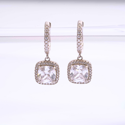 5 CT cushion Ear Hoops in Moissanite by Vai Ra