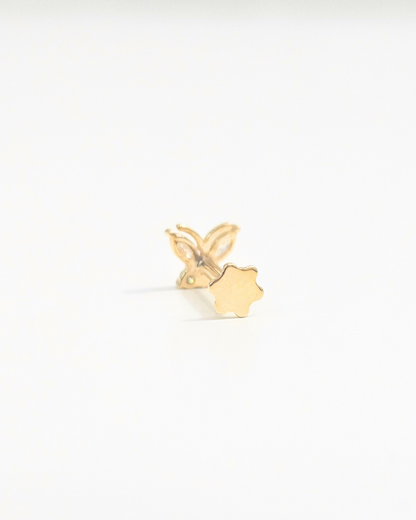 Butterfly Helix Stud Small Variant in Gold and Moissanite by Vai Ra