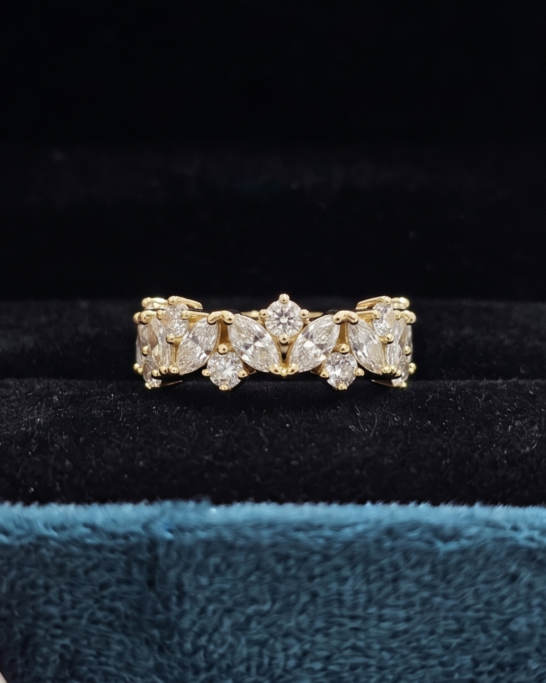 Amara Half Eternity Band in Moissanite and Lab Diamonds by Vai Ra