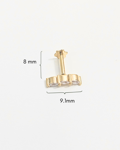 Triofolio Piercing in Gold and Moissanite by Vai Ra