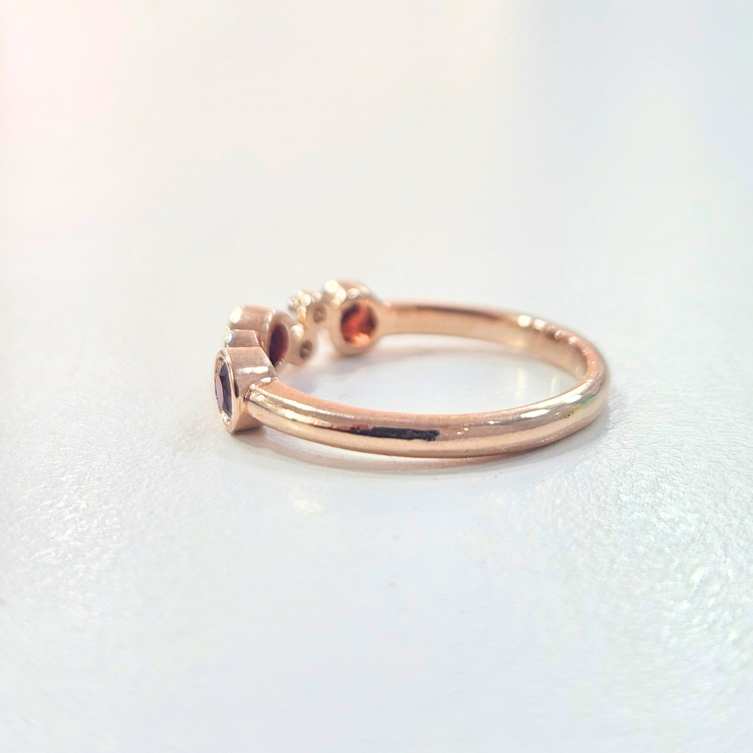 Nuhaa Moissanite/ Lab Diamond Garnet Ring by Vai Ra