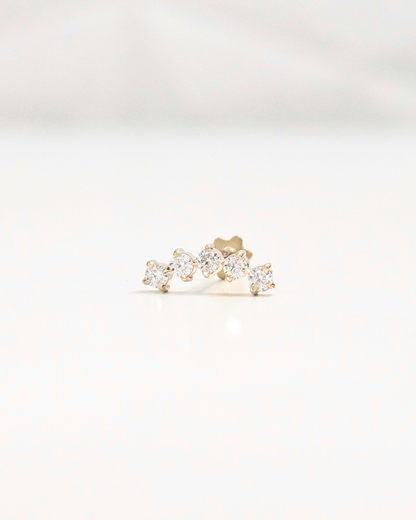 Five Stone Round Helix Piercing Earring