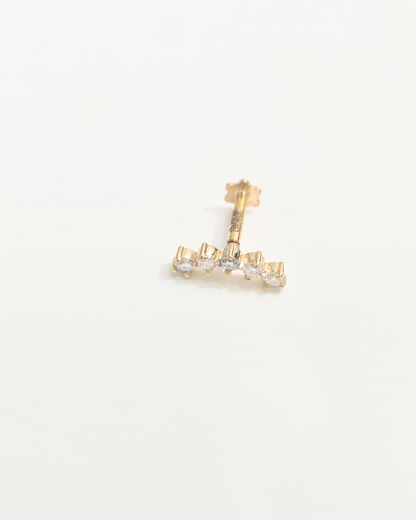 Five Stone Round Helix Piercing Earring