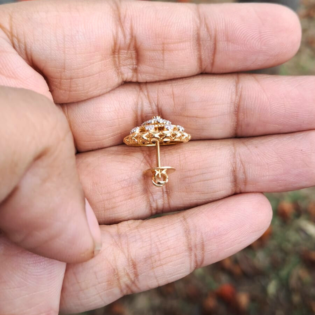 Kumuda Floral Earrings in Moissanite and Lab Diamond by Vai Ra