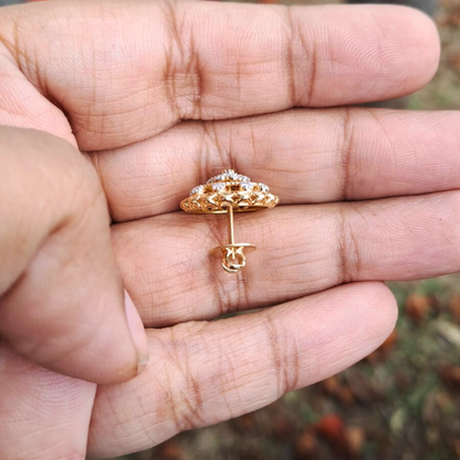 Kumuda Floral Earrings in Moissanite and Lab Diamond by Vai Ra