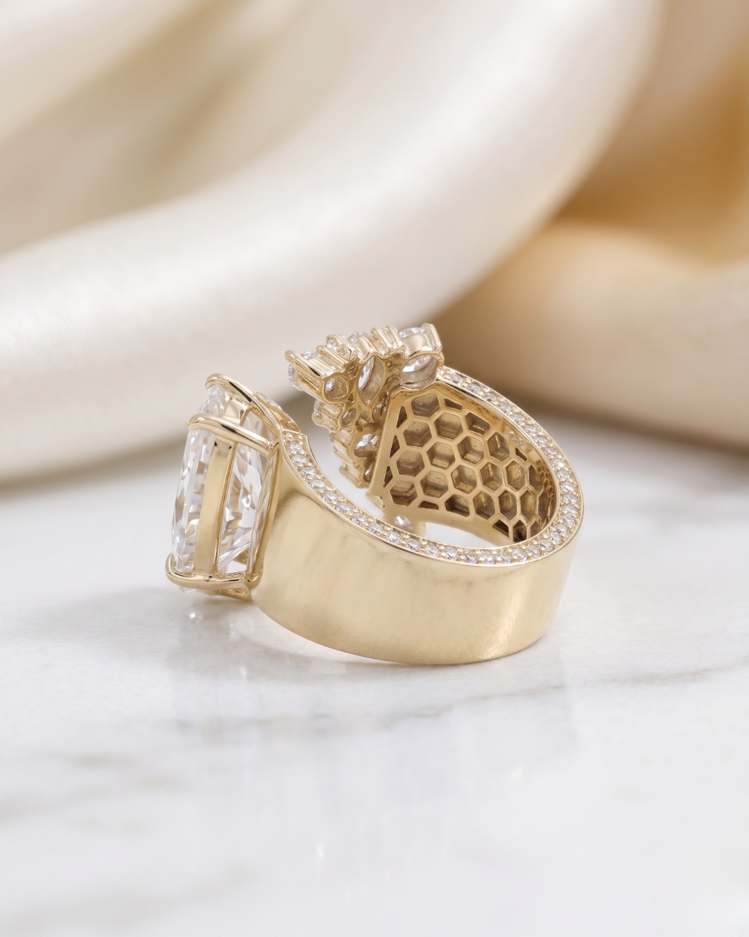 Maleka Pear Lab Diamond Statement Ring