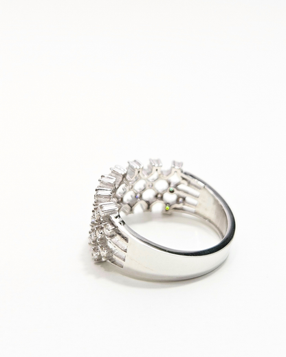 Neta Mesh Knit Ring 0.82 CT in Lab Diamond and Moissanite