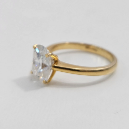 Chelsea Elongated Cushion Ring in Moissanite by Vai Ra