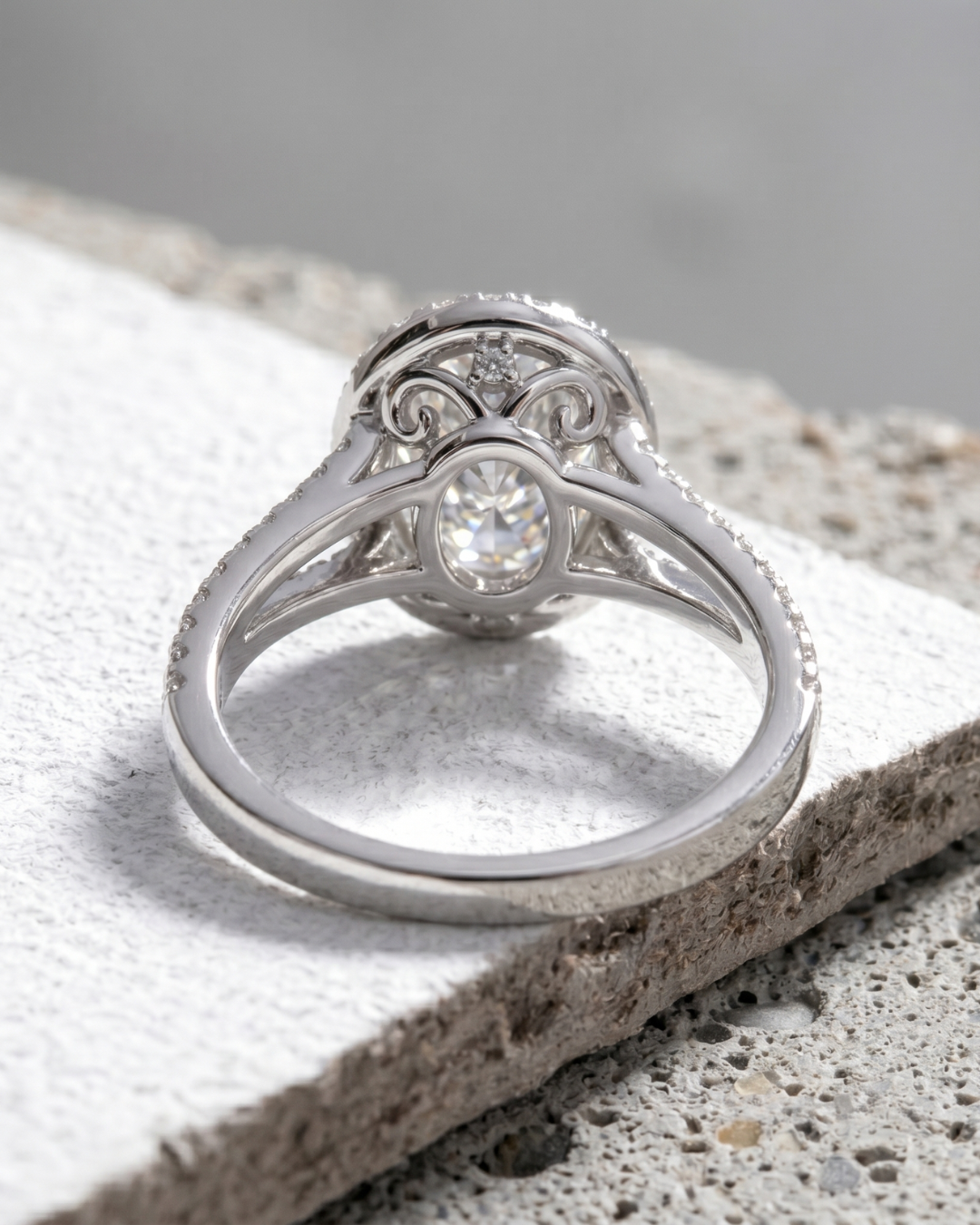 Vibha 2.8 CT Oval Halo Engagement Ring Available in Moissanite & Lab Diamond
