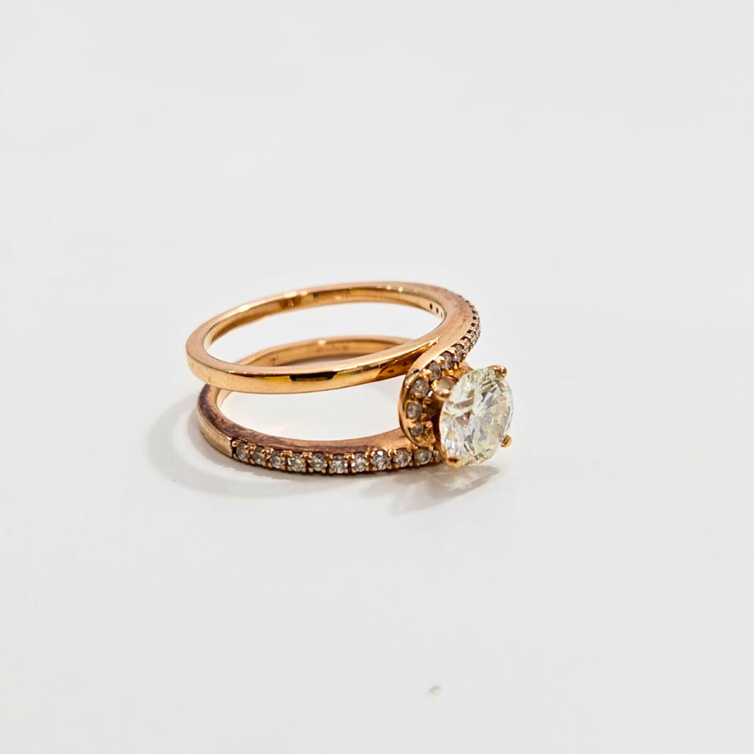 Linea Parallel Band in Moissanite and Diamond by Vai Ra