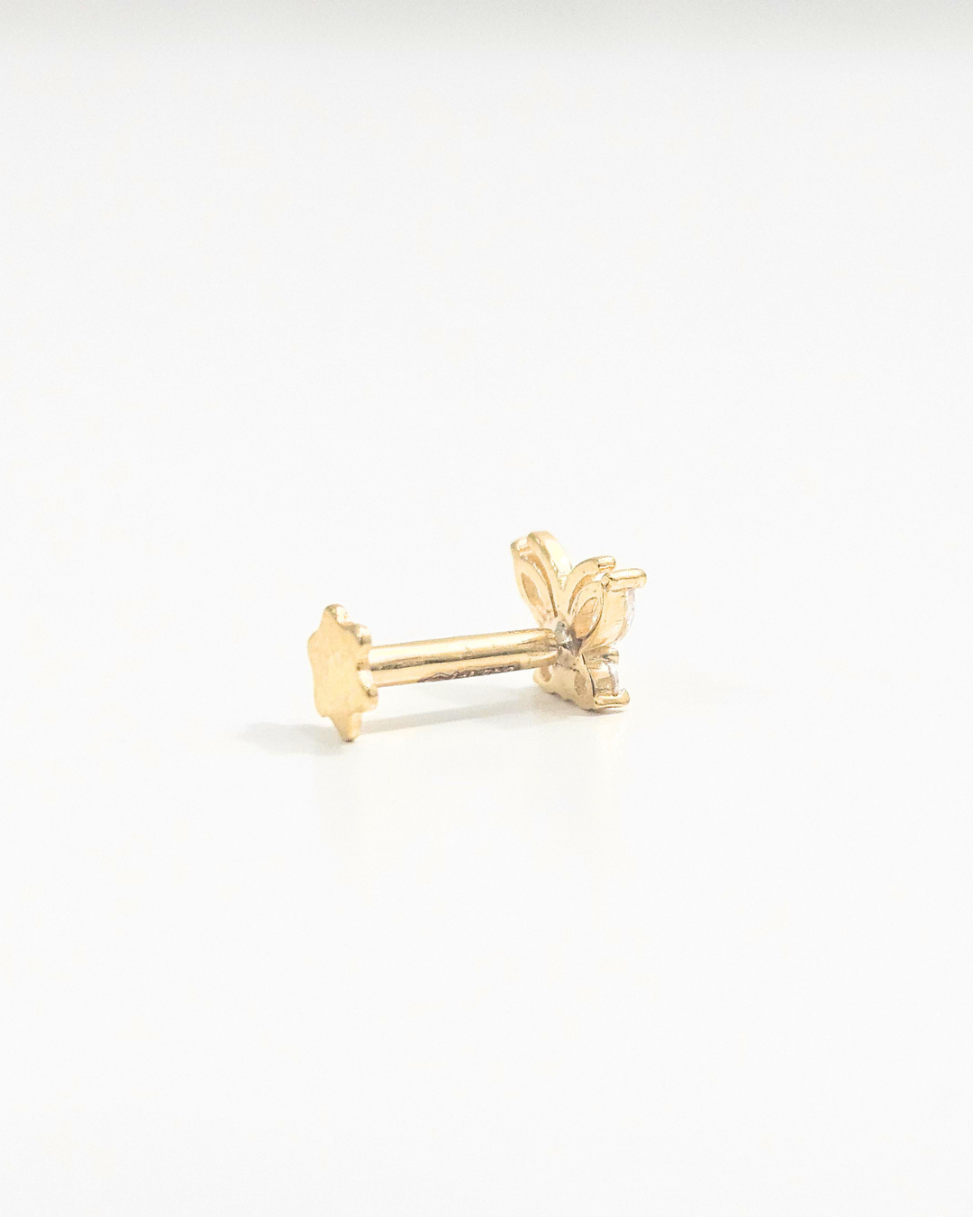 Butterfly Helix Stud Small Variant in Gold and Moissanite by Vai Ra