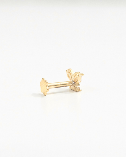 Butterfly Helix Stud Small Variant in Gold and Moissanite by Vai Ra