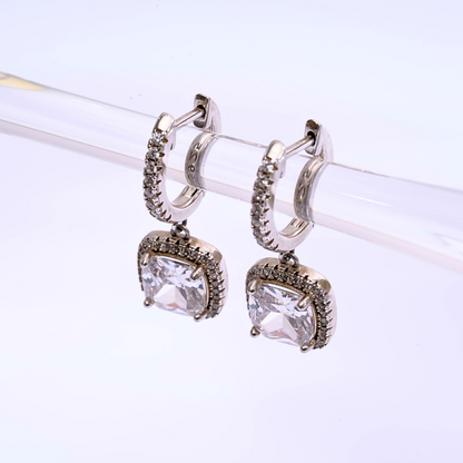 5 CT cushion Ear Hoops in Moissanite by Vai Ra
