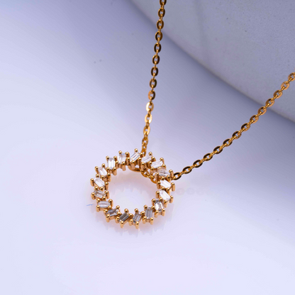 Ava Baguette pendant on diamond and Moissanite by Vai Ra