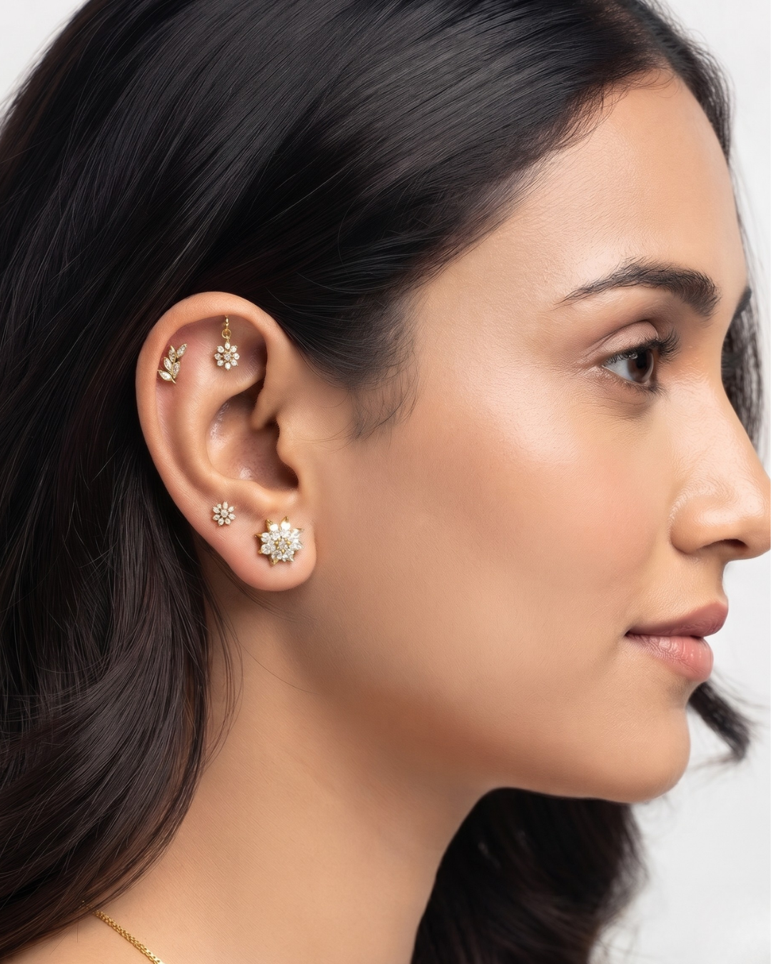 Dandelion Piercing Earrings and nosepin