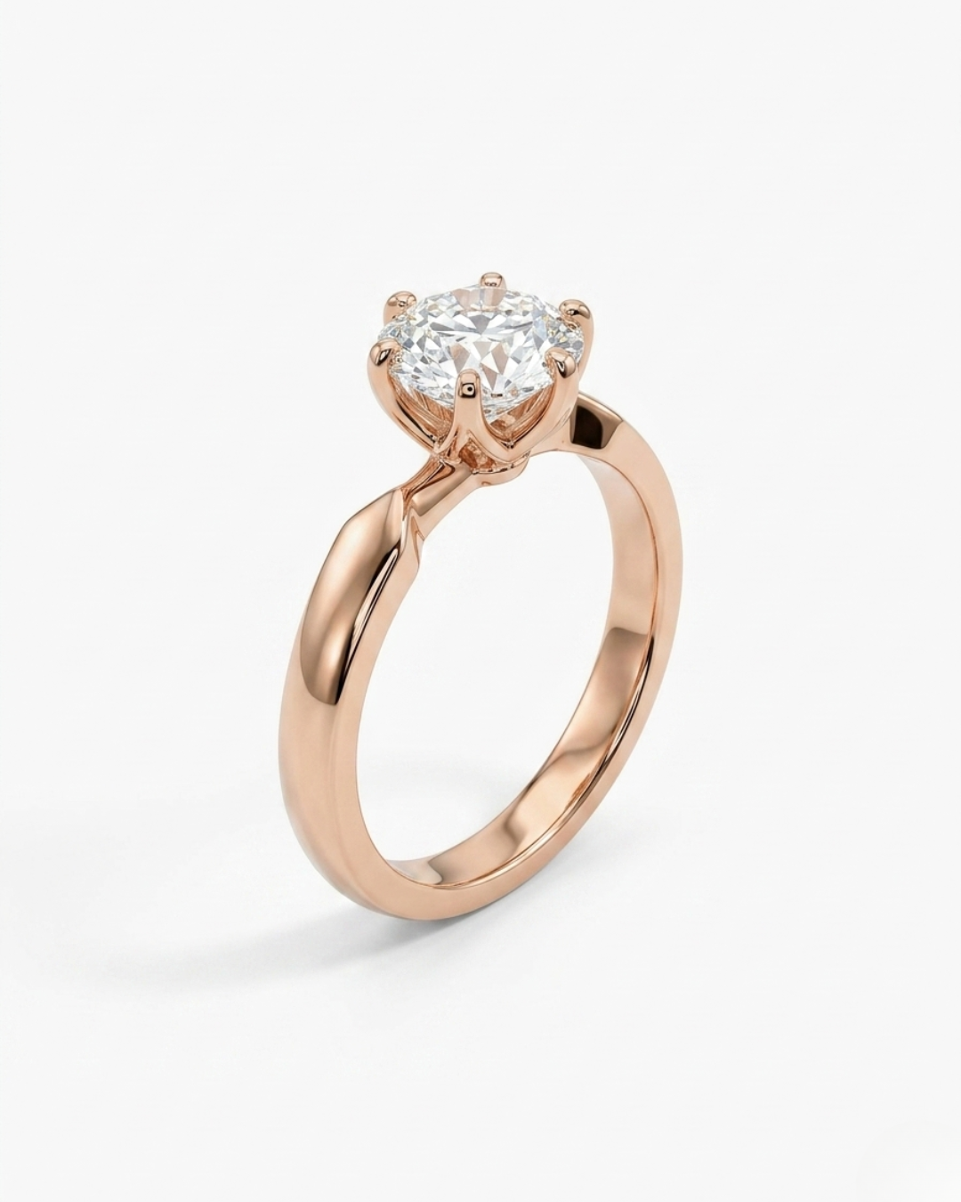 Safira Solitaire Ring 6 Prong in Gold with Lab diamond/Moissanite diamond
