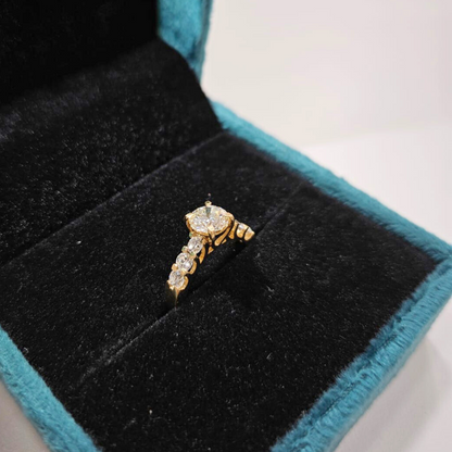 Veloura Halo Ring(1.61 CT) in Moissanite and Lab Diamond by Vai Ra