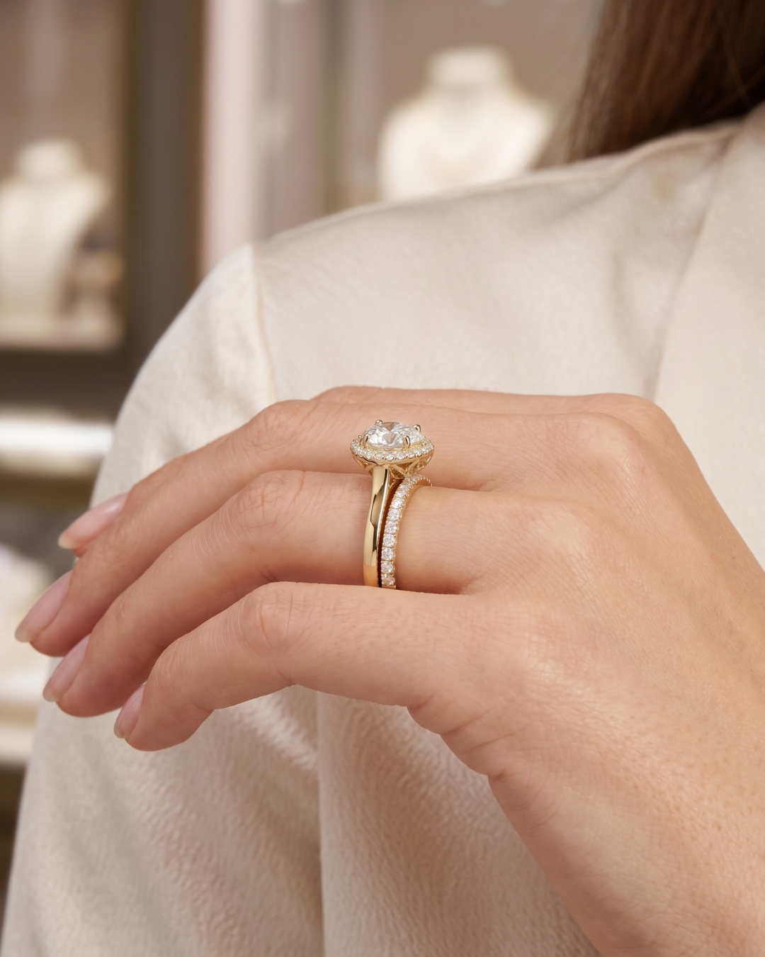 Anvaya Ring Sets in Lab Diamond and Moissanite by Vai Ra
