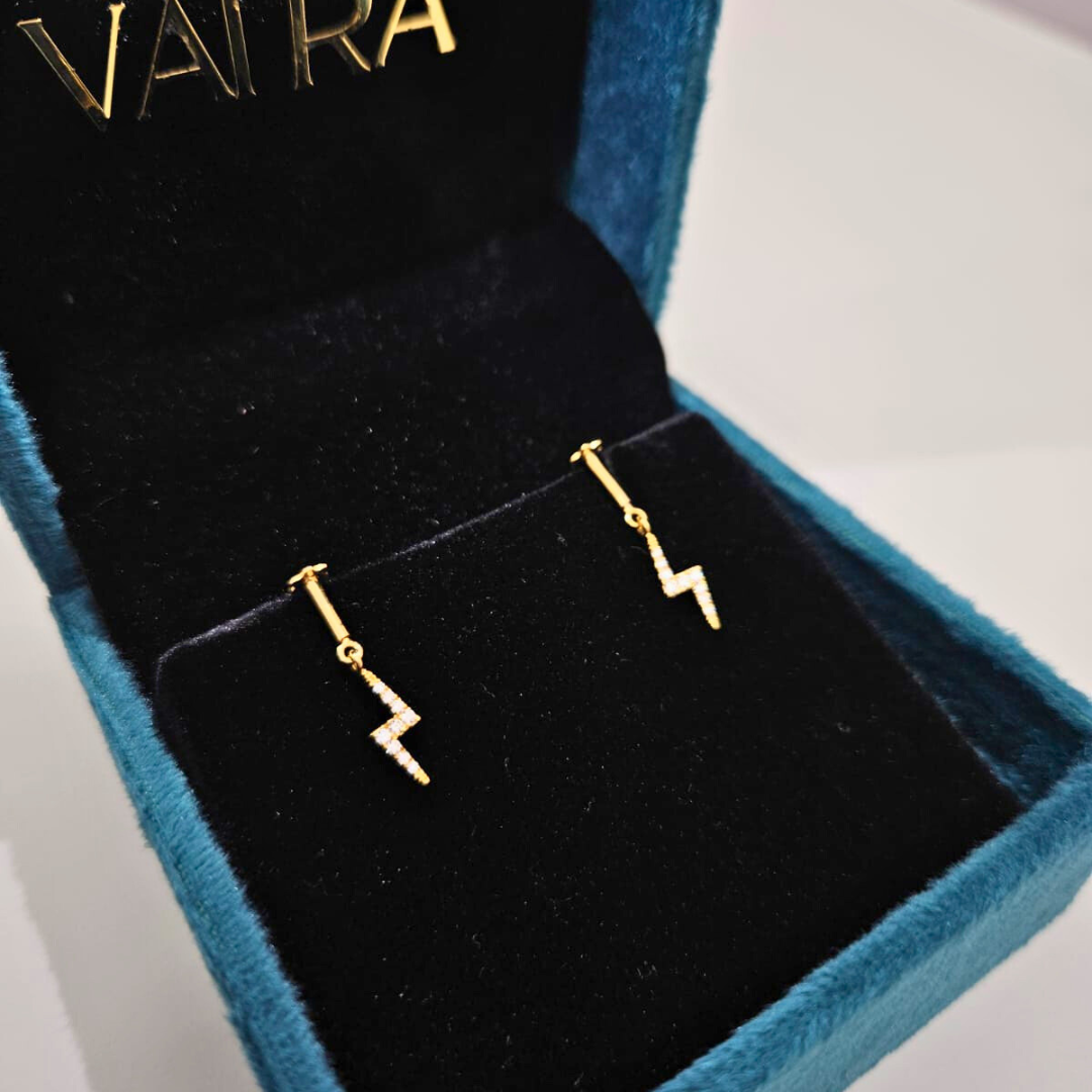 Diamond Bolt Bugadi ihelix piercing in Moissanite and Diamond by Vai Ra