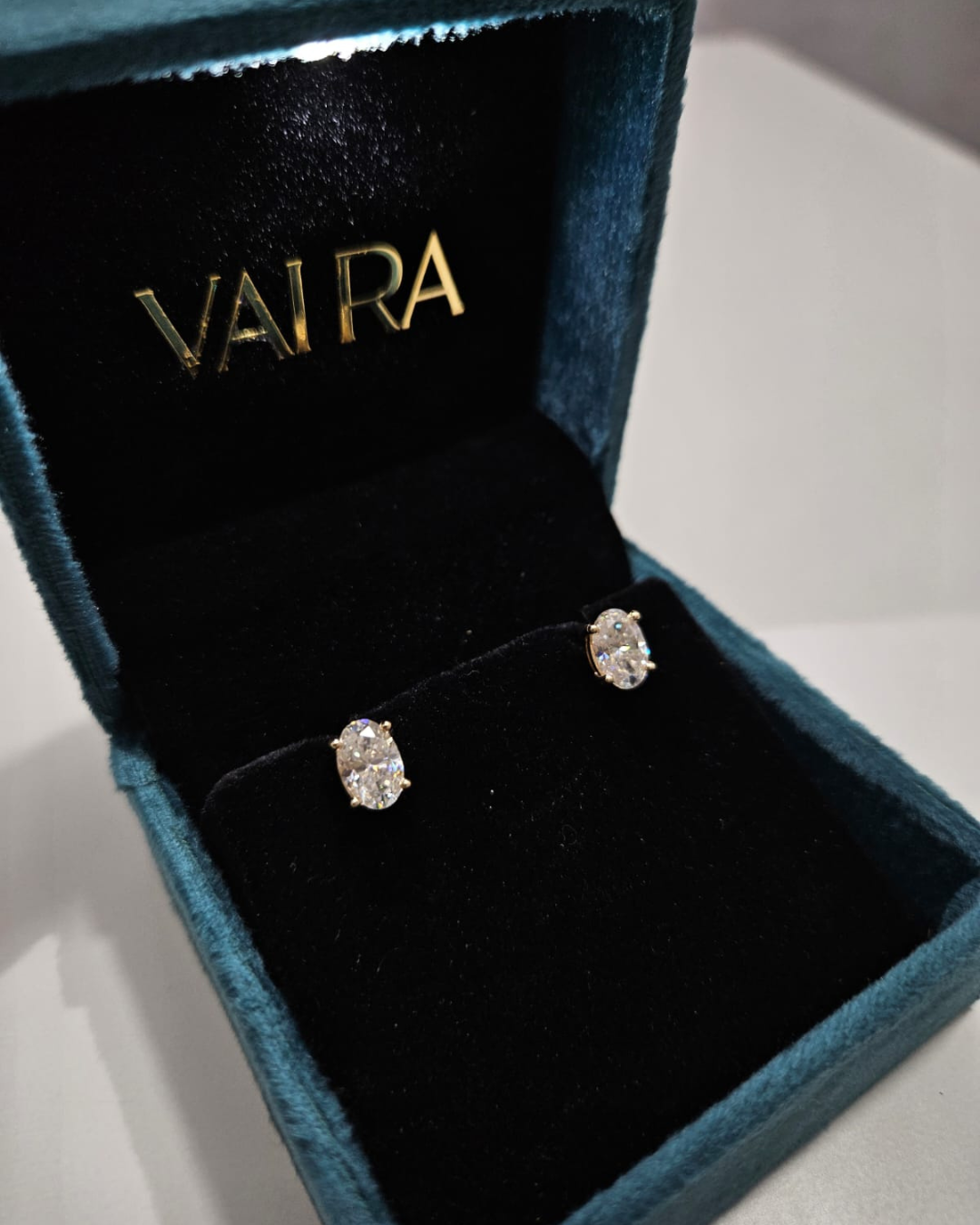 Taarika Oval Earrings in choice of Moissanite or Lab Diamond by Vai Ra