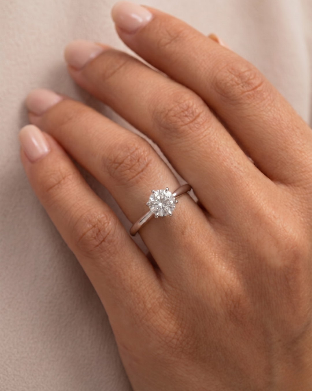 Selma Solitaire Ring in Lab Diamond or Moissanite by Vai Ra
