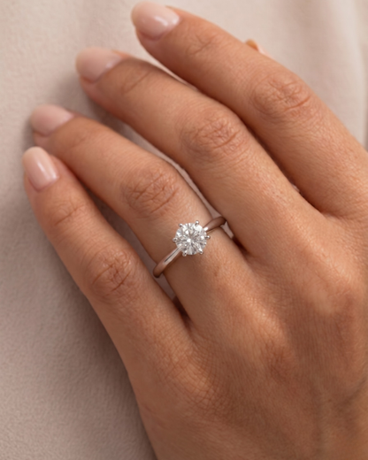 Selma Solitaire Ring in Lab Diamond or Moissanite by Vai Ra