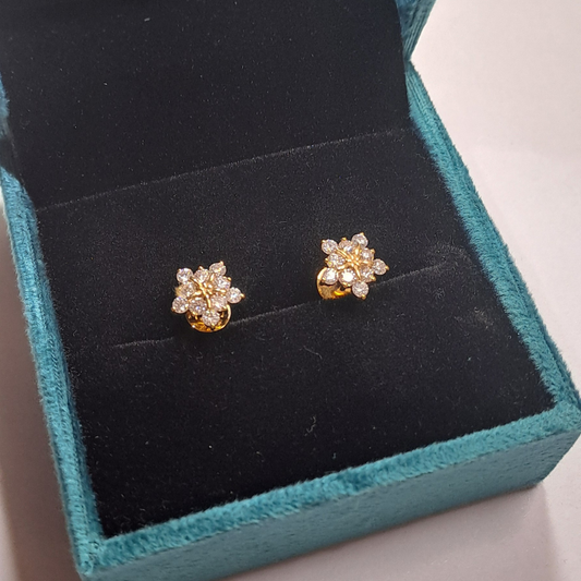 Vai Ra Snowflake Earrings in moissanite and Diamond