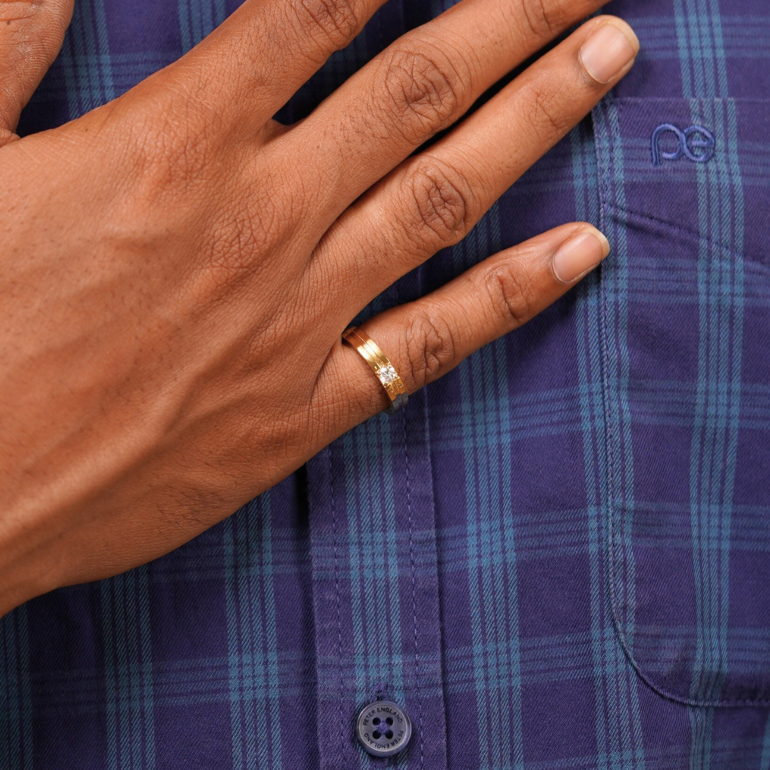 Sharva Men's Engagement Band in Moissanite and Diamond by Vai Ra
