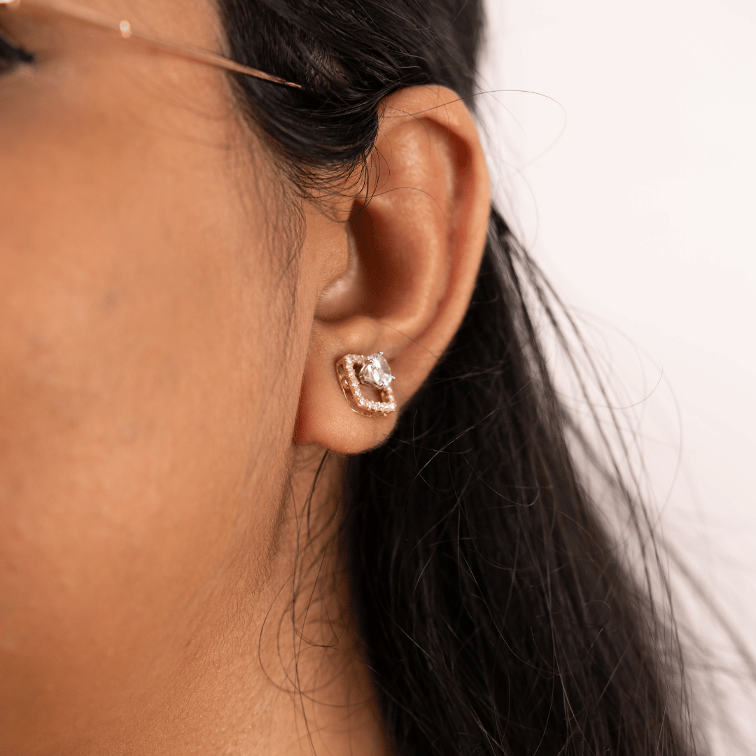 Ear Ring Jackets in Moissanite and Diamond by Vai Ra