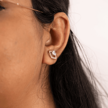 Ear Ring Jackets in Moissanite and Diamond by Vai Ra