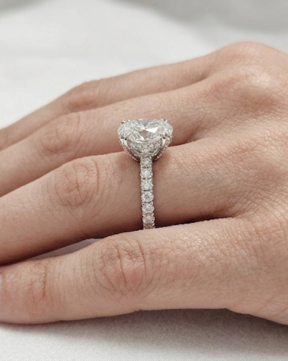 Kyra Solitaire Ring with Oval Center Stone by Vai Ra in lab diamond or moissanite