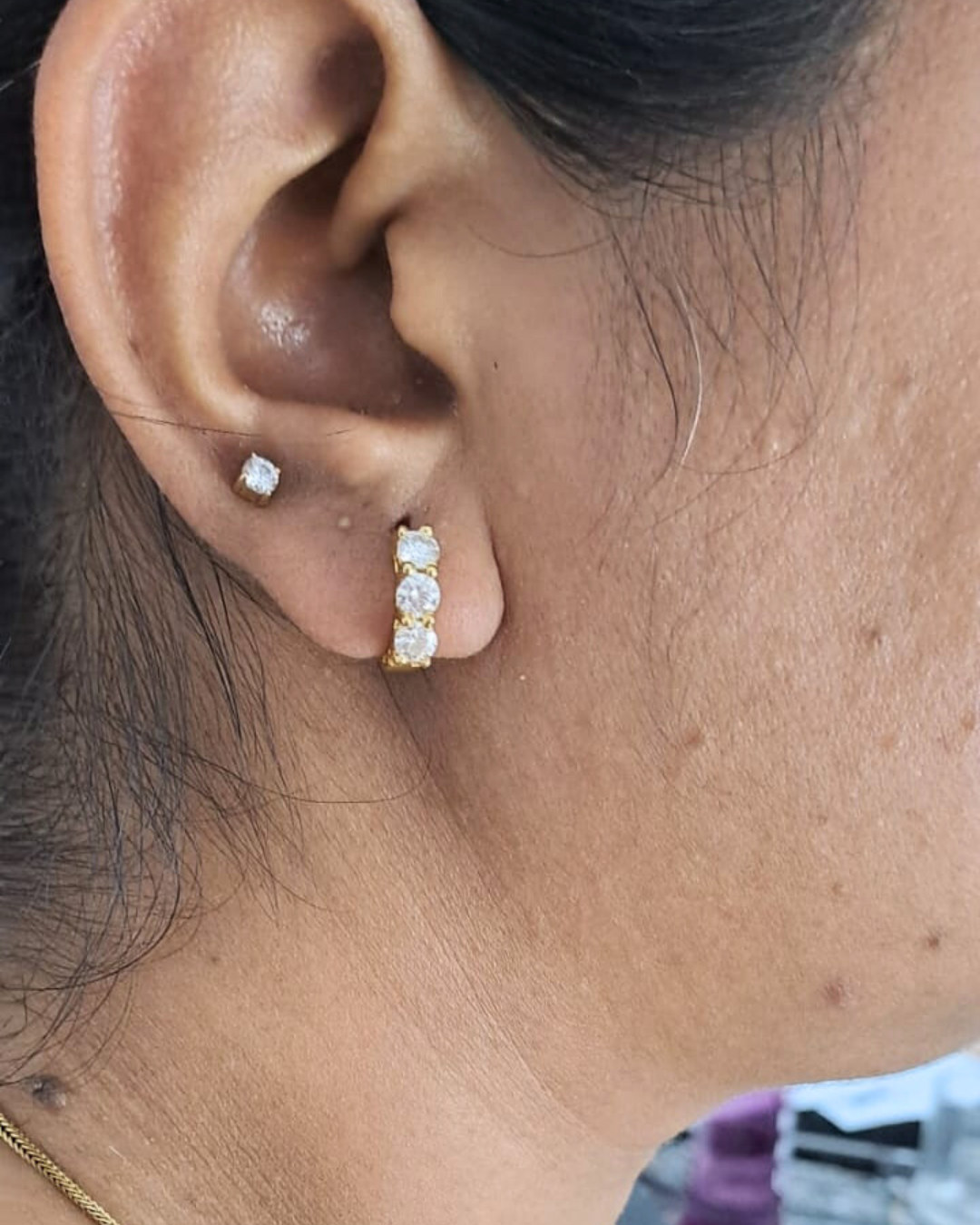 Miso Huggies 0.4 CT in Moissanite and Lab Diamond by Vai Ra