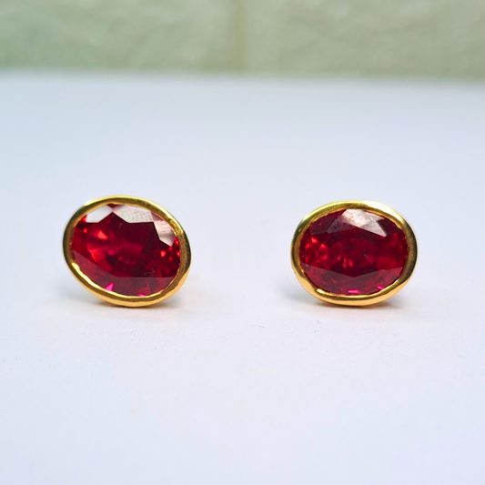 Shonita Solitaire Ruby Earrings by Vai Ra