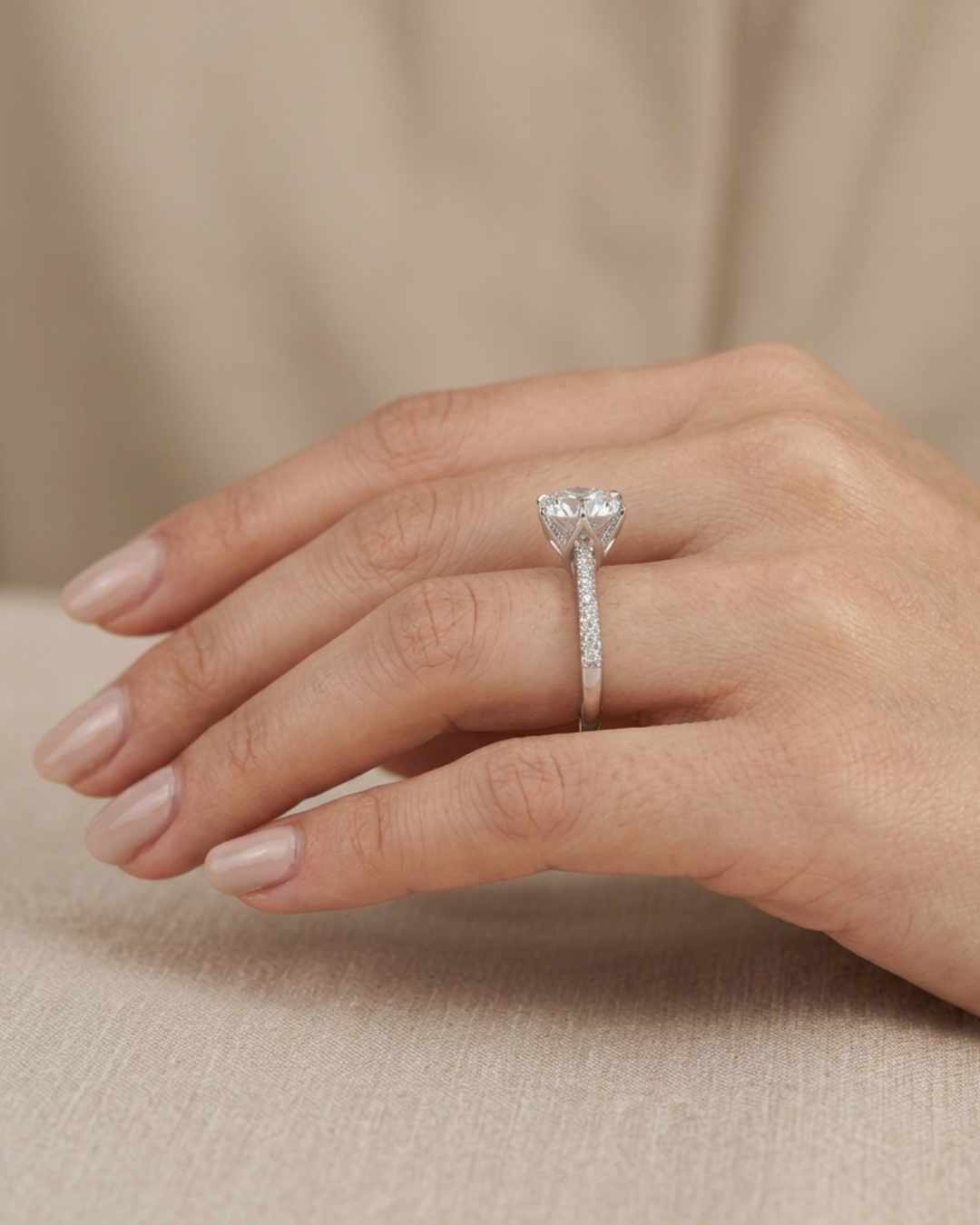 Rhea 1.62 CT Solitaire Ring in Lab Diamond or Moissanite by Vai Ra