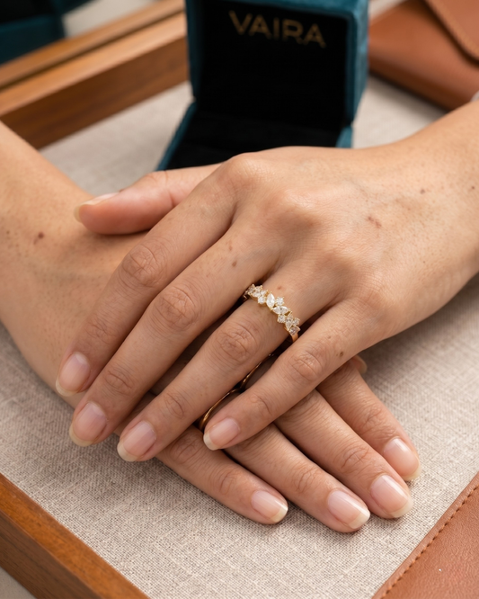 Amara Half Eternity Band in Moissanite and Lab Diamonds by Vai Ra