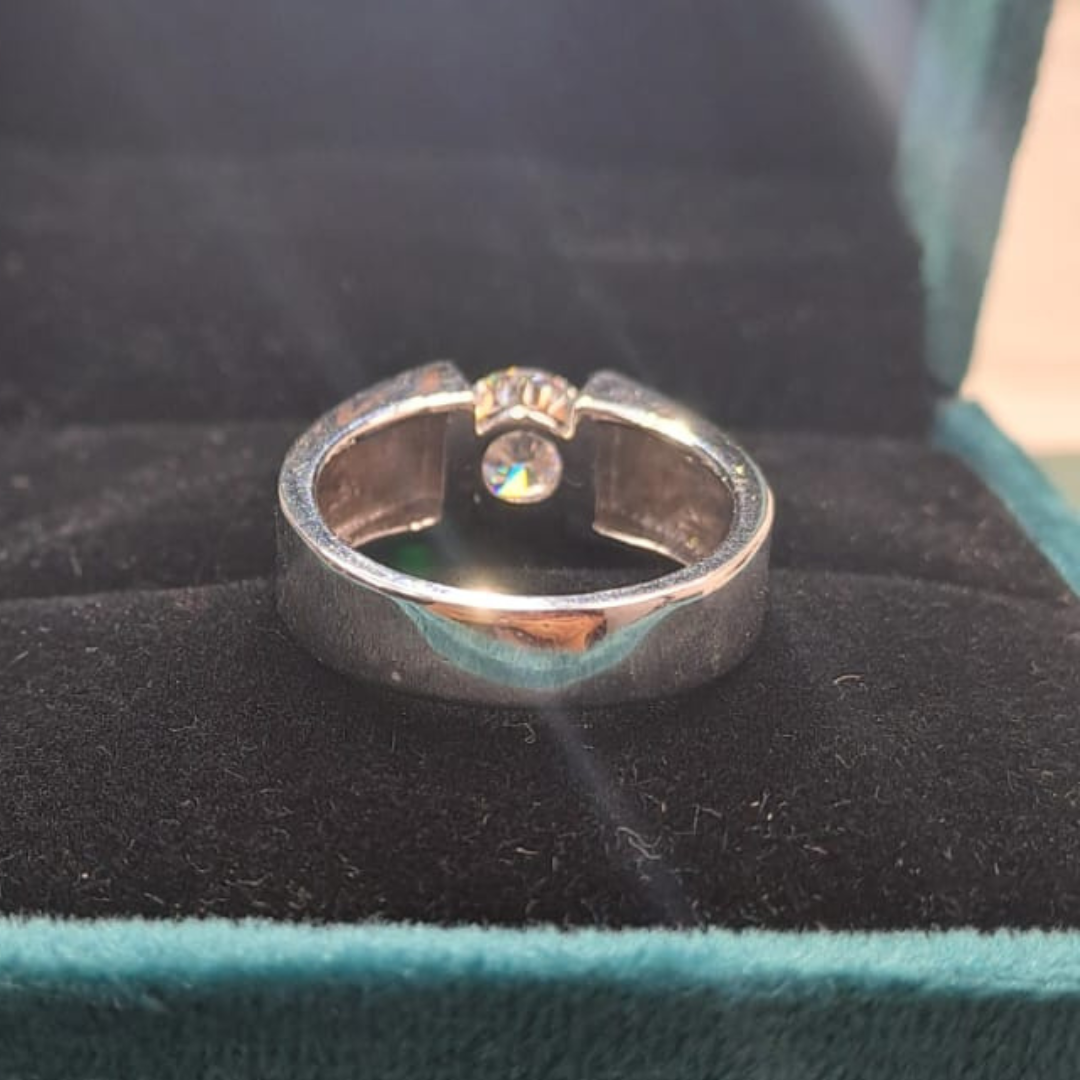 Ajax Men's Solitaire ring 1.5 CT in Moissanite and Gold