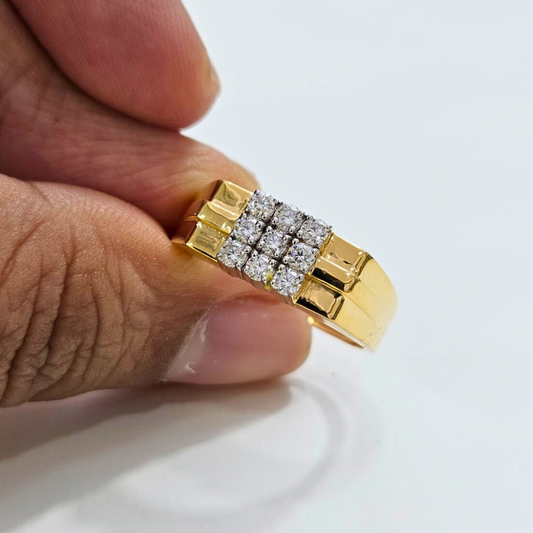 Vertex Men's Band in Diamond and Moissanite by Vai Ra