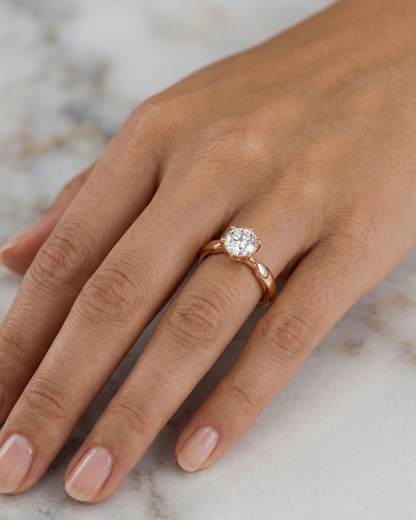 Safira Solitaire Ring 6 Prong in Gold with Lab diamond/Moissanite diamond