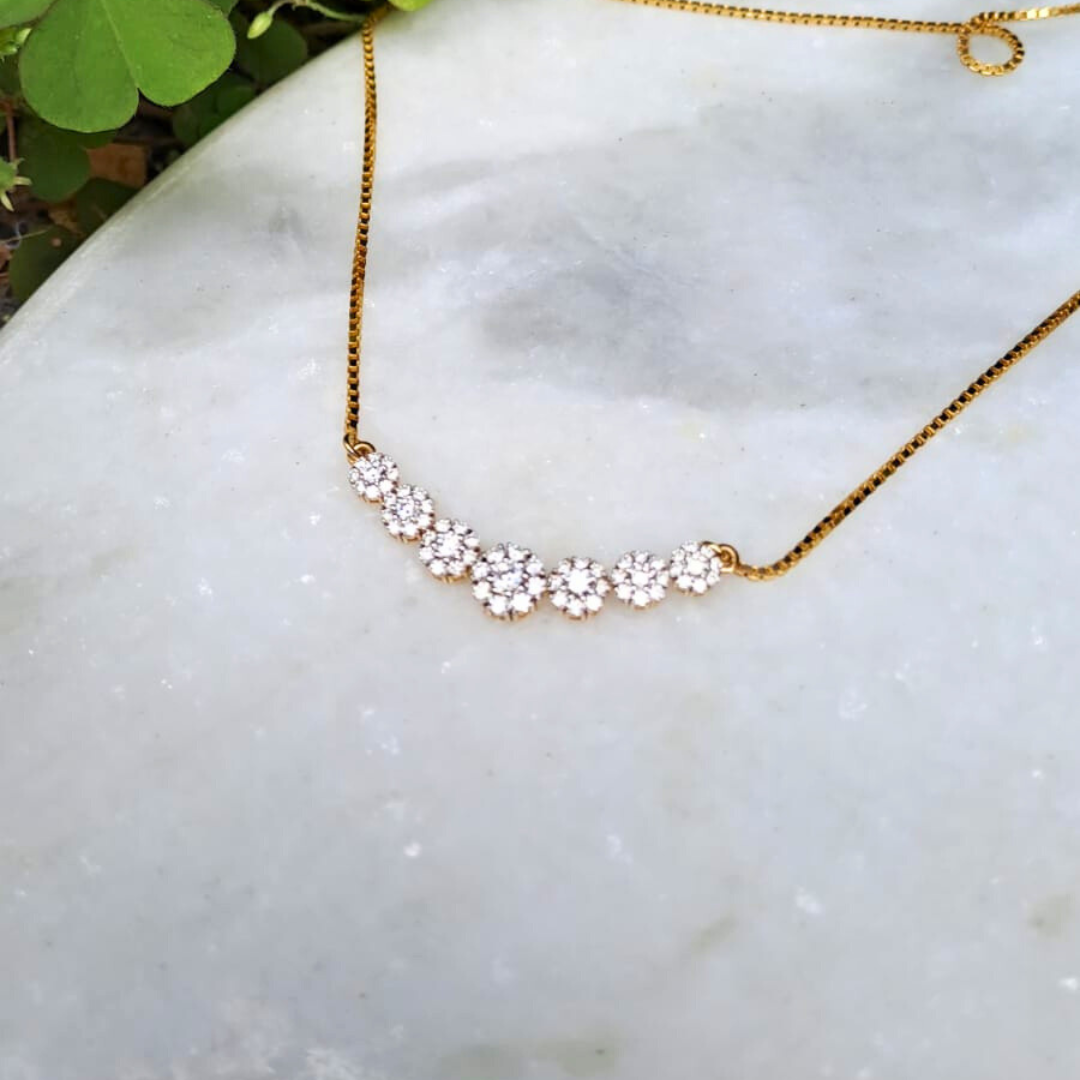 Saptika Diamond Pendant by Vai Ra  in Lab and Moissanite Variants