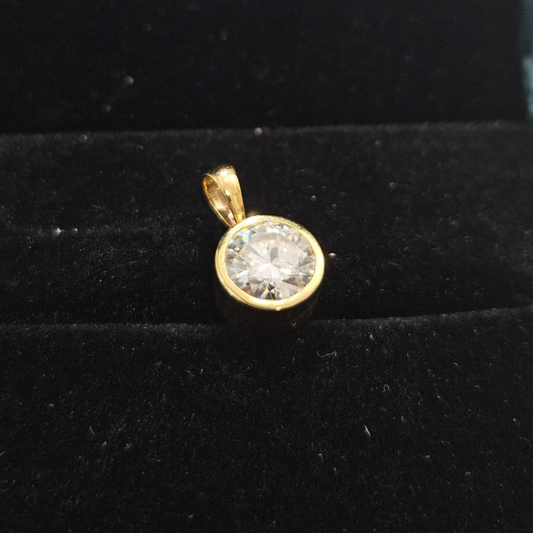 Orbis 2 CT Round Pendant by Vai Ra in Moissanite and Lab Diamond