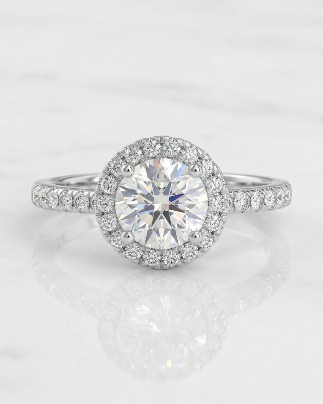 Vaani Halo 1.97 CT Engagement Ring by Vai Ra